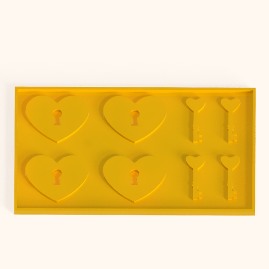 Cuore Serratura – Stampo in Silicone con Chiave